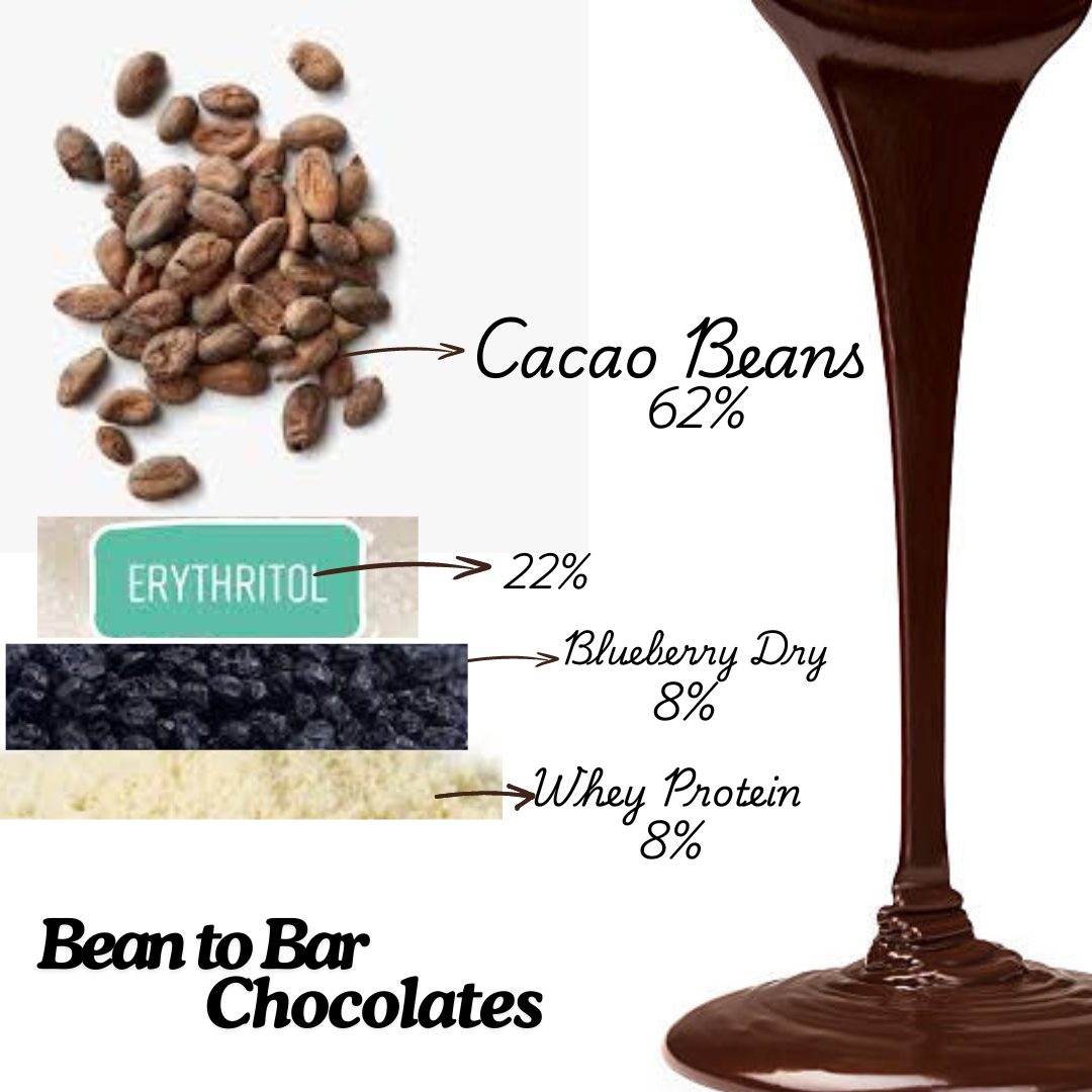 Keto Chocolate - 62% Blueberry Dark Chocolate Bar (55g) | Sugar-Free, Low-Carb