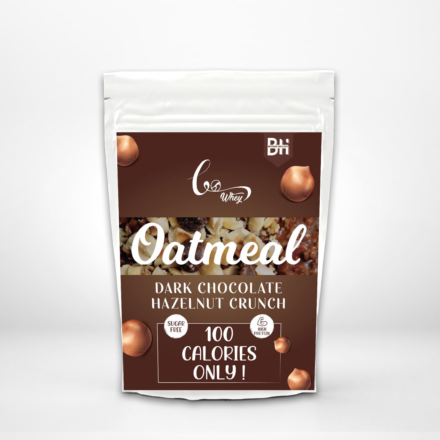 GoWhey Low-Calorie Dark Chocolate Hazelnut Oatmeal (250g) | Sugar-Free & Perfect for Weight Loss