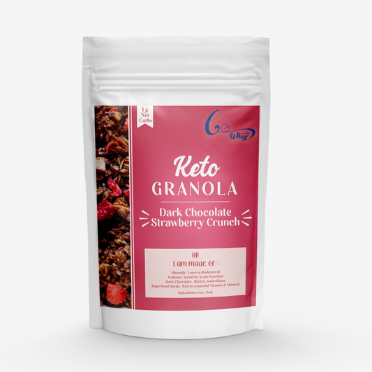 GoWhey Keto Granola for Breakfast - Dark Chocolate Strawberry Crunch (250g)