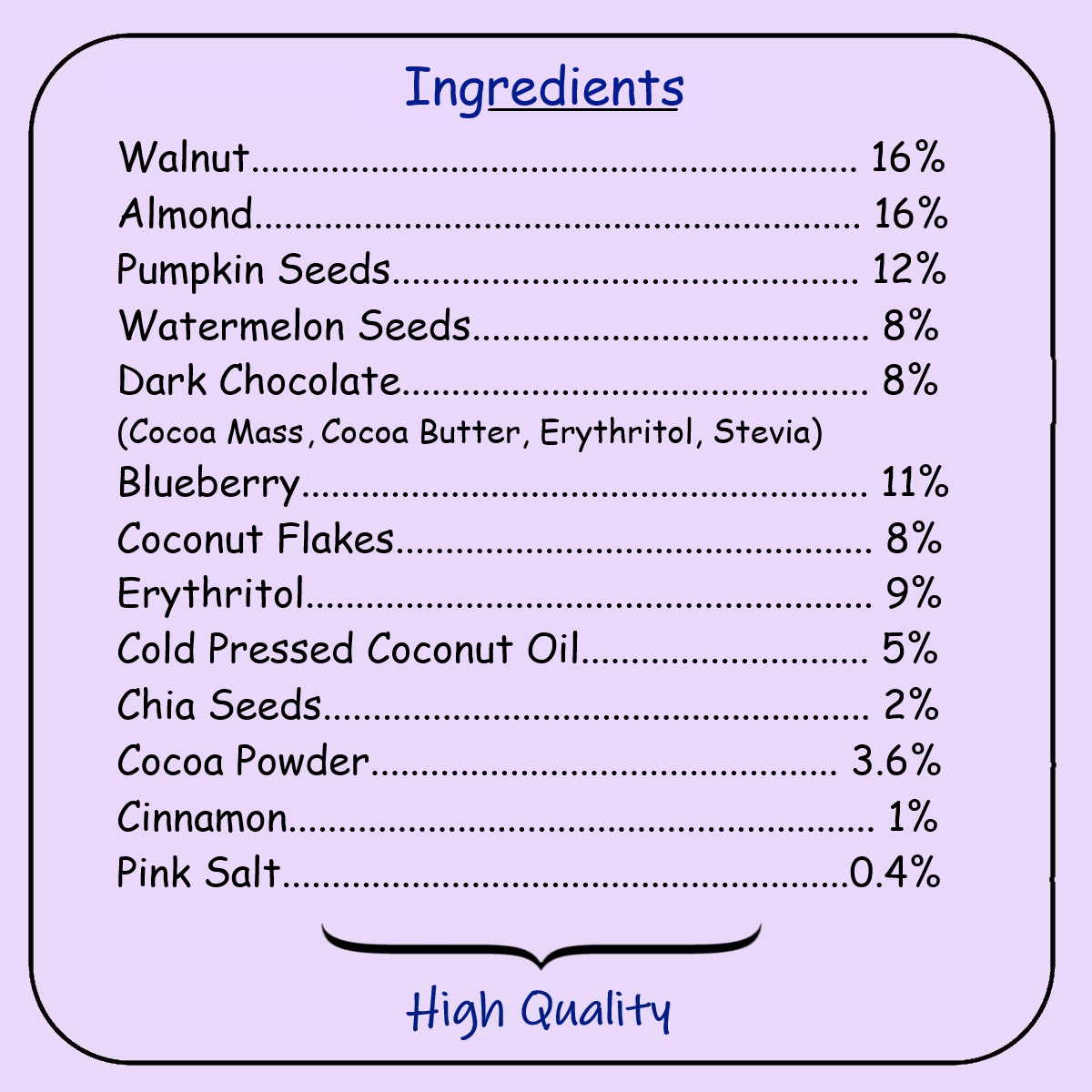 Sugar Free Breakfast Muesli - Keto Blueberry Granola - Dark Chocolate-Healthy Breakfast Food, 250g