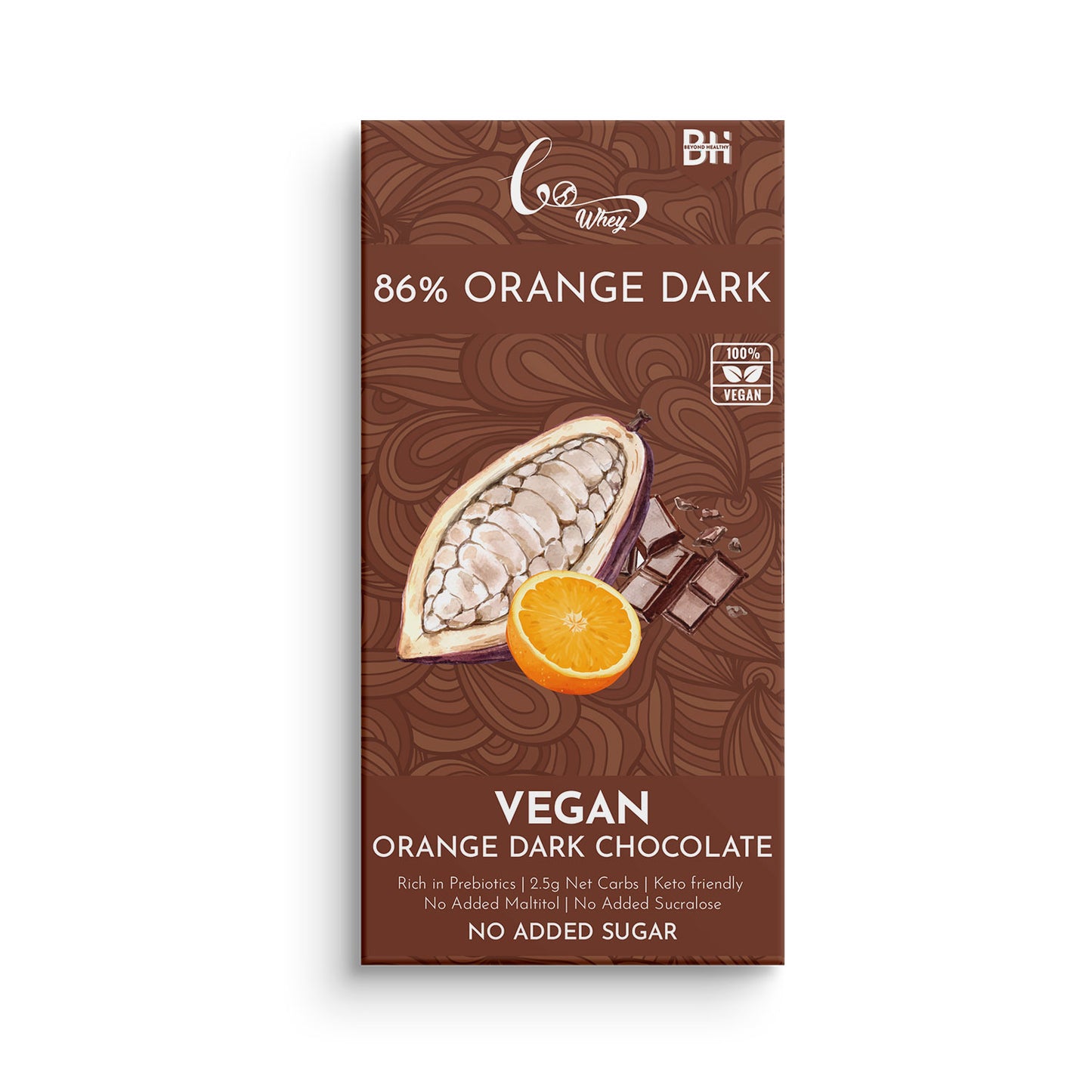 Vegan Orange Dark chocolate | Stevia Sweetened-55gm