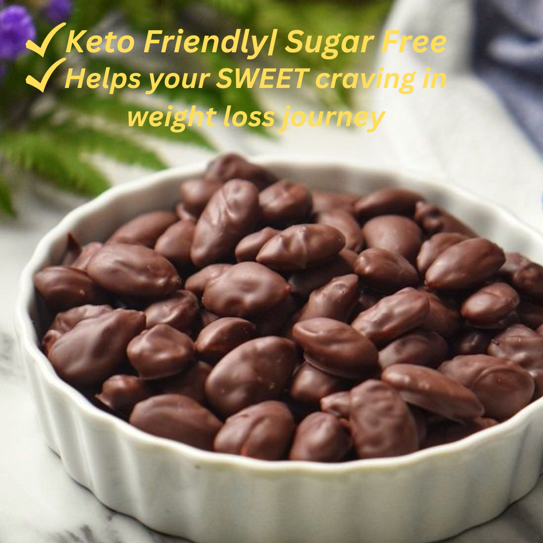 GoWhey sugar free pure Milk Chocolate coated with almond | Keto chocolate | Zero Sugar