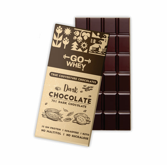 GoWhey Single Origin Sugar-Free Dark Chocolate 70% | Sweetened with Low GI Sweetener (55g)
