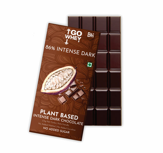 GoWhey Sugar free Dark Chocolate|Keto friendly 86%-55gm