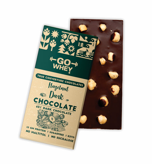 GoWhey Sugar-Free Dark Chocolate 60% with Roasted Hazelnut - 55g
