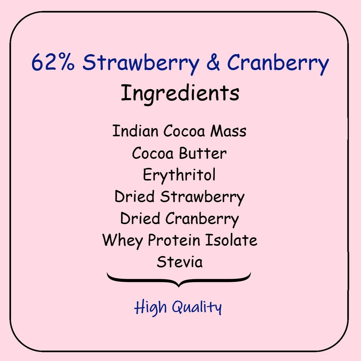 Strawberry & Cranberry - Dark Chocolate Bar 62%- 55gm
