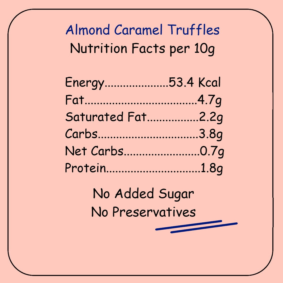 Dark Chocolate Truffle | Almond Caramel- High Protein, Low Carb-55 gm